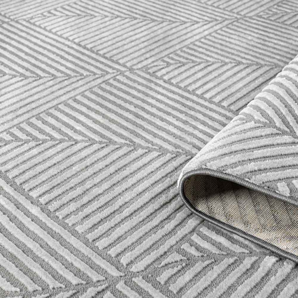 Desire Rugs Vellure Anthracite Metallic Sheen Pyramid Design Rug 120 x 170cm Image 4