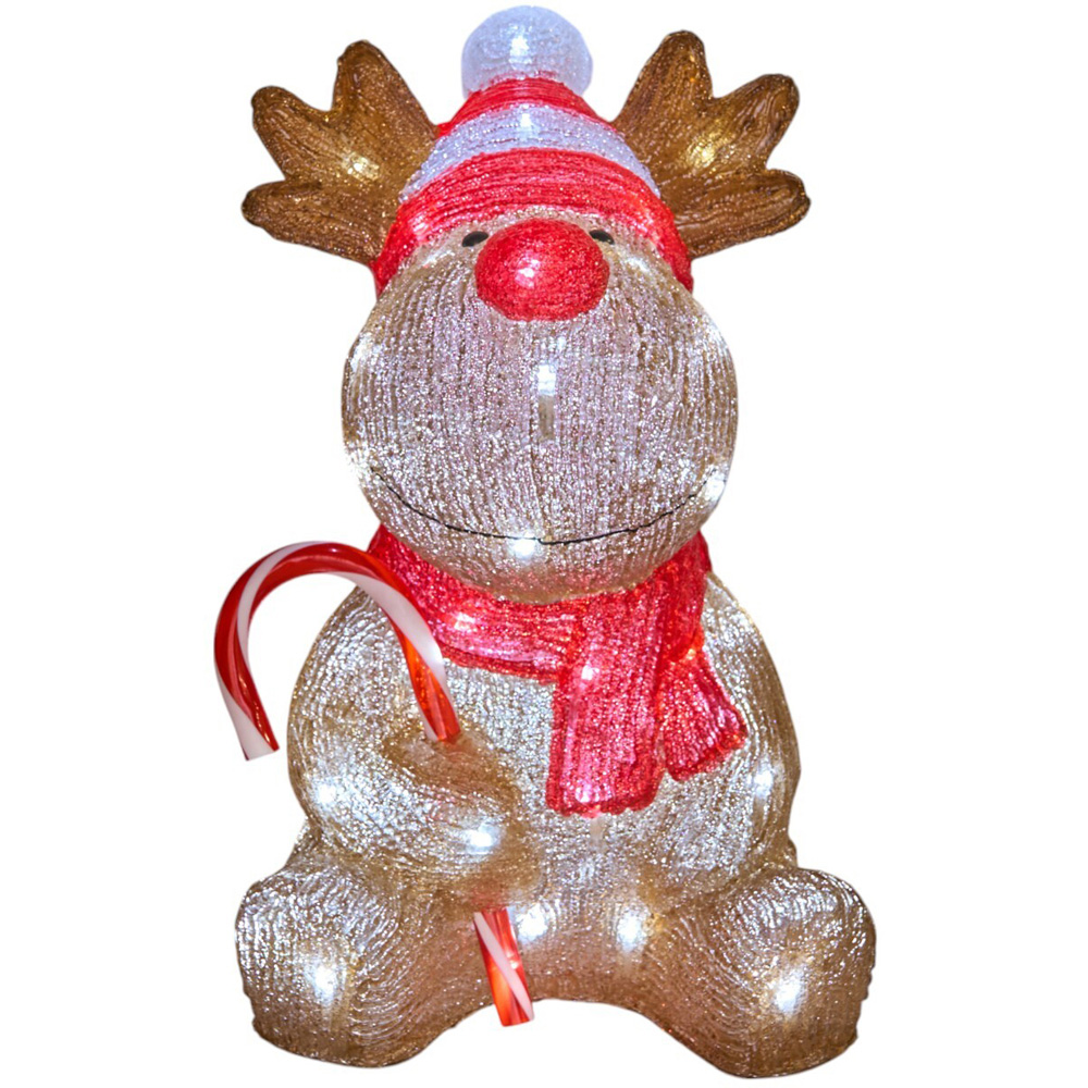 Acrylic Festive ReindeerBrown Image 4