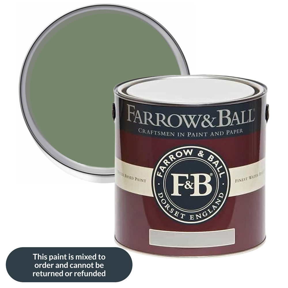Farrow & Ball Interior Wood and Metal 34 Calke Green Flat Eggshell Paint 2.5L Image 1
