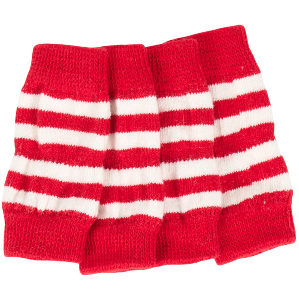 Festive Pet Leg Warmers - Red / Candy Cane Image 2