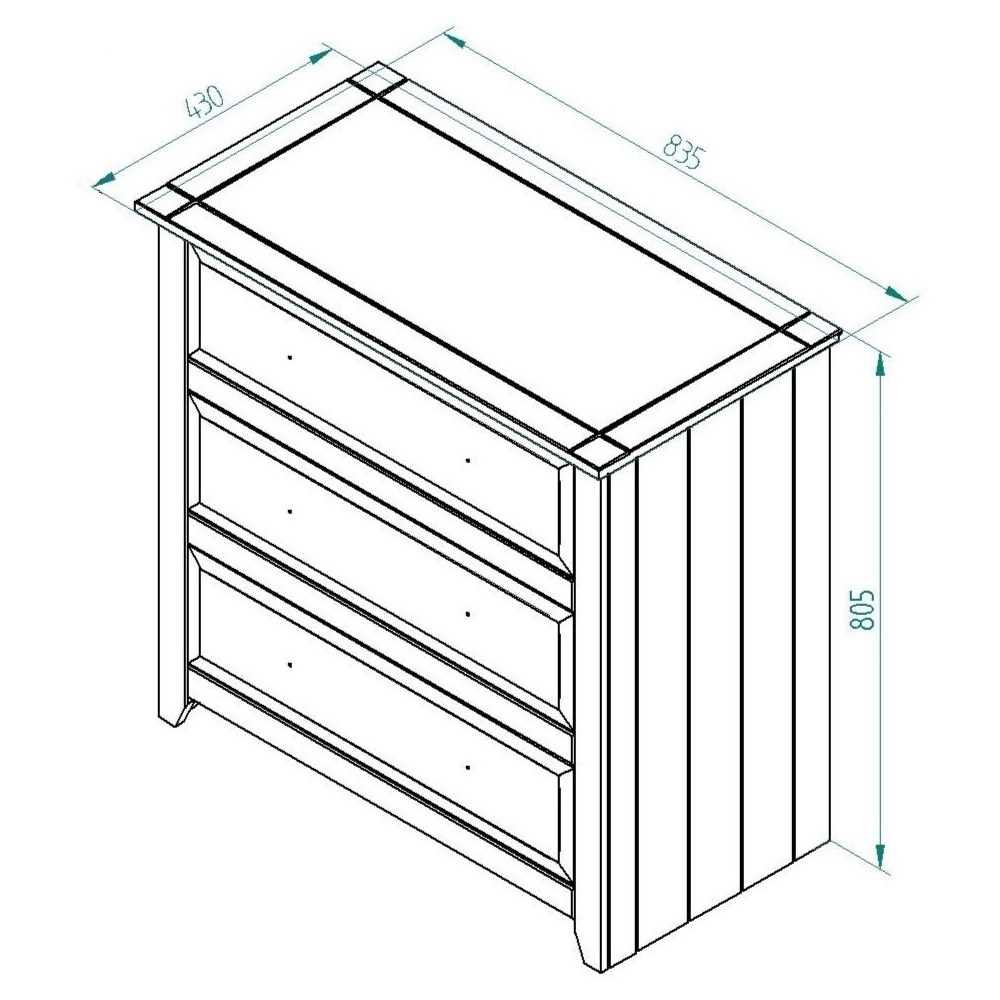 Core Products Capri 3 Drawer White Chest of Drawers Image 9