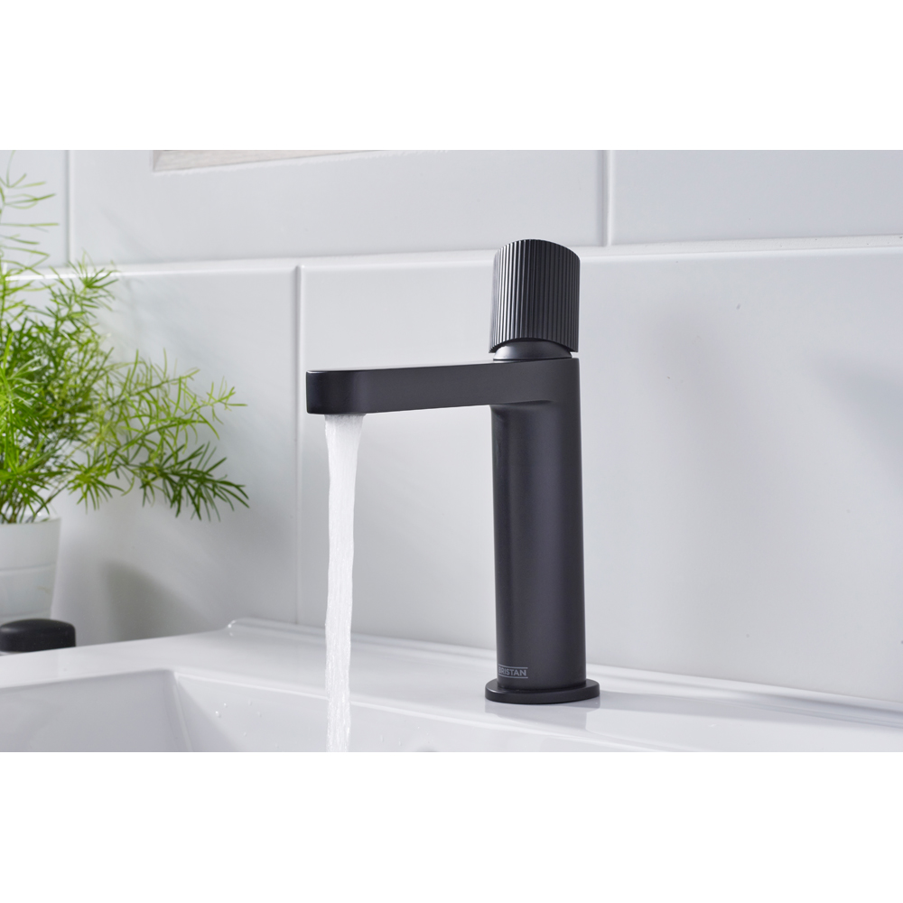 Bristan Liso Matt Black Basin Mixer with Clicker Waste Image 5