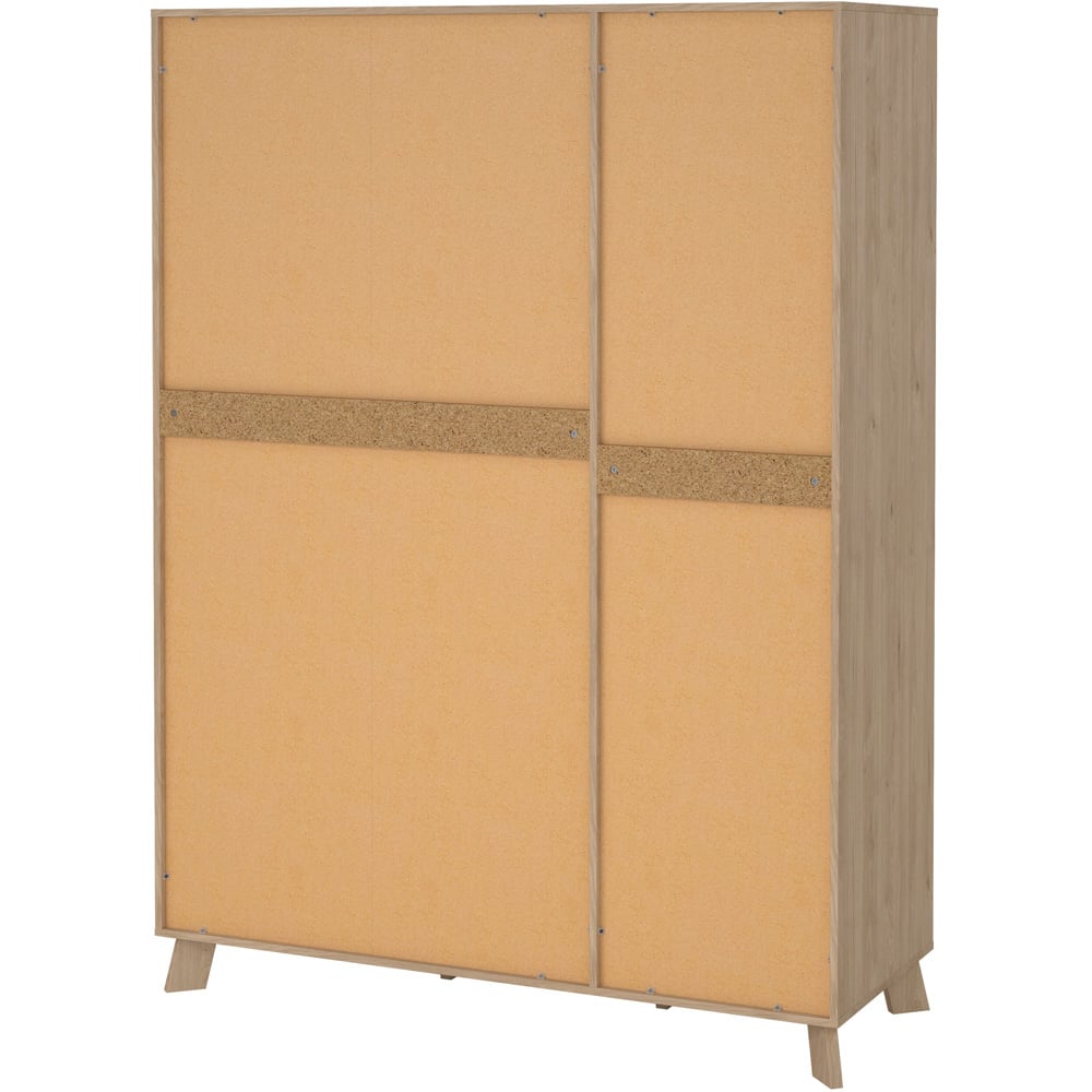 Furniture To Go Ikast 3 Door 2 Drawer White and Brown Mirror Wardrobe Image 5