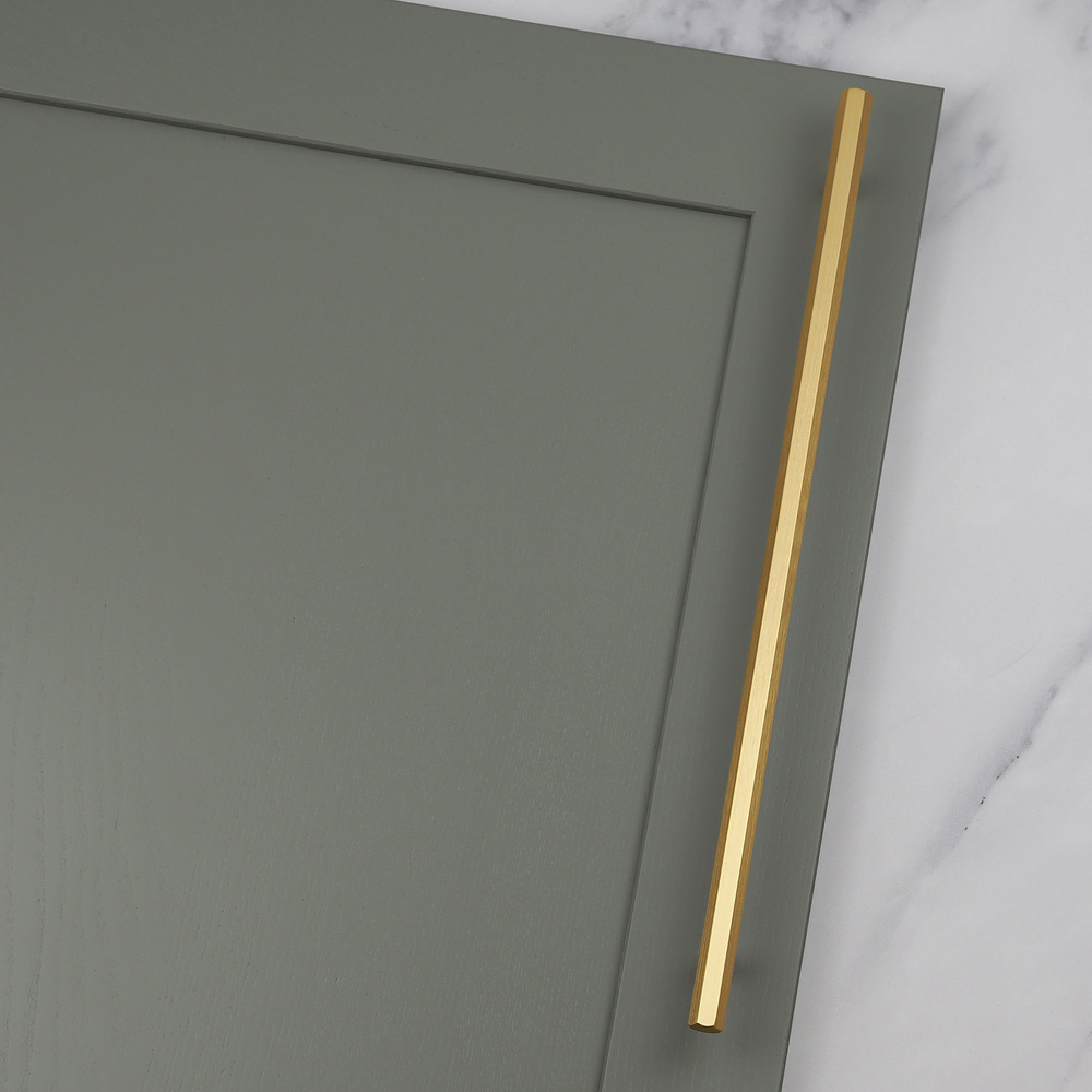 Handle & Home Brushed Brass Hexagon T-Bar Handle 320mm Image 4