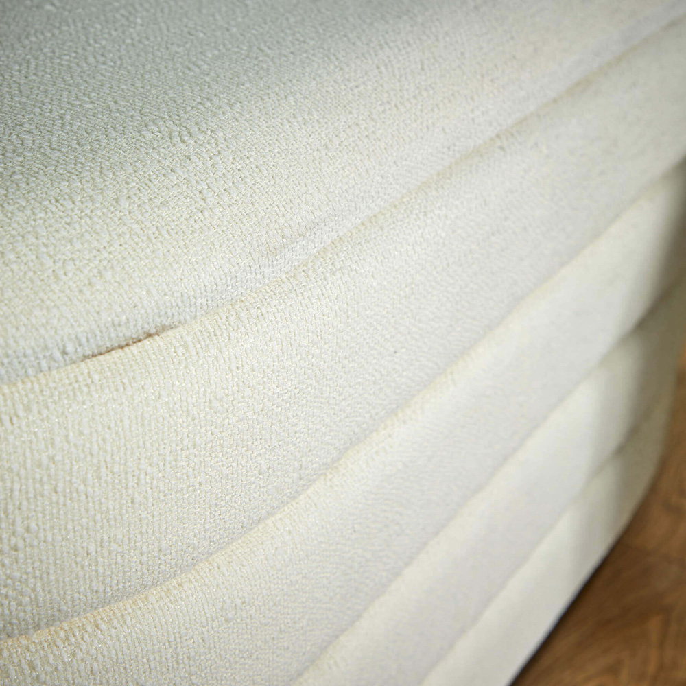 Home Source Cake White Boucle Storage Ottoman Set of 2 Image 3