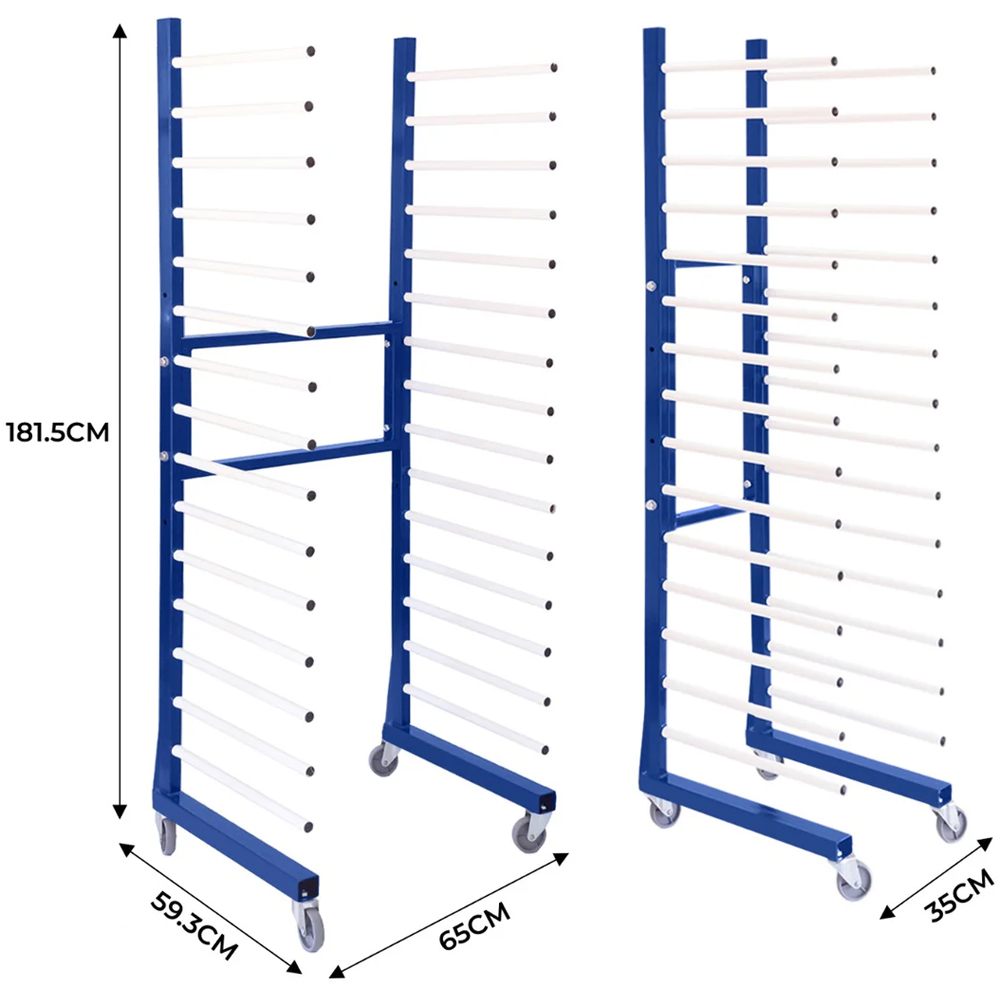 Monstershop Combi Spray Blue Drying Rack Trolley 2 Pack with Connector Image 4