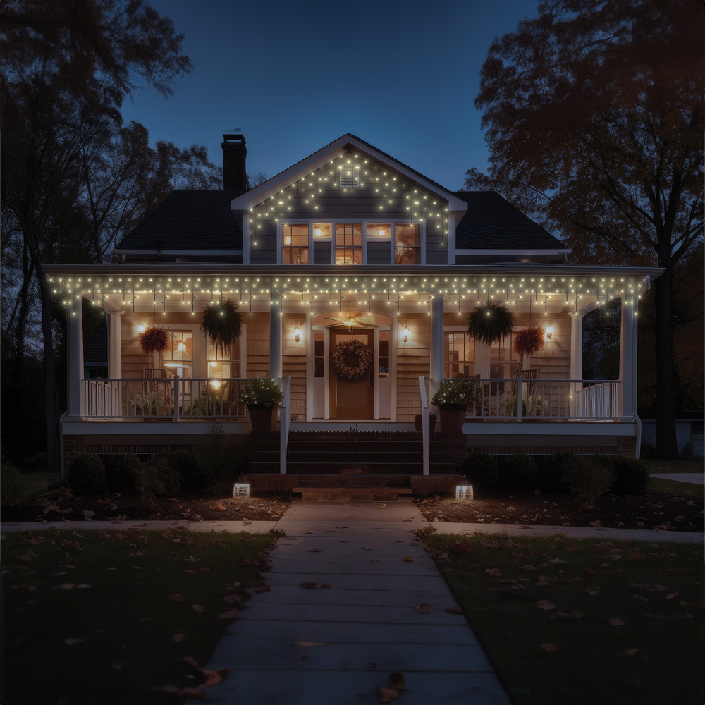 Eagle Connect Warm White LED Black Icicle Light 13m Image 5