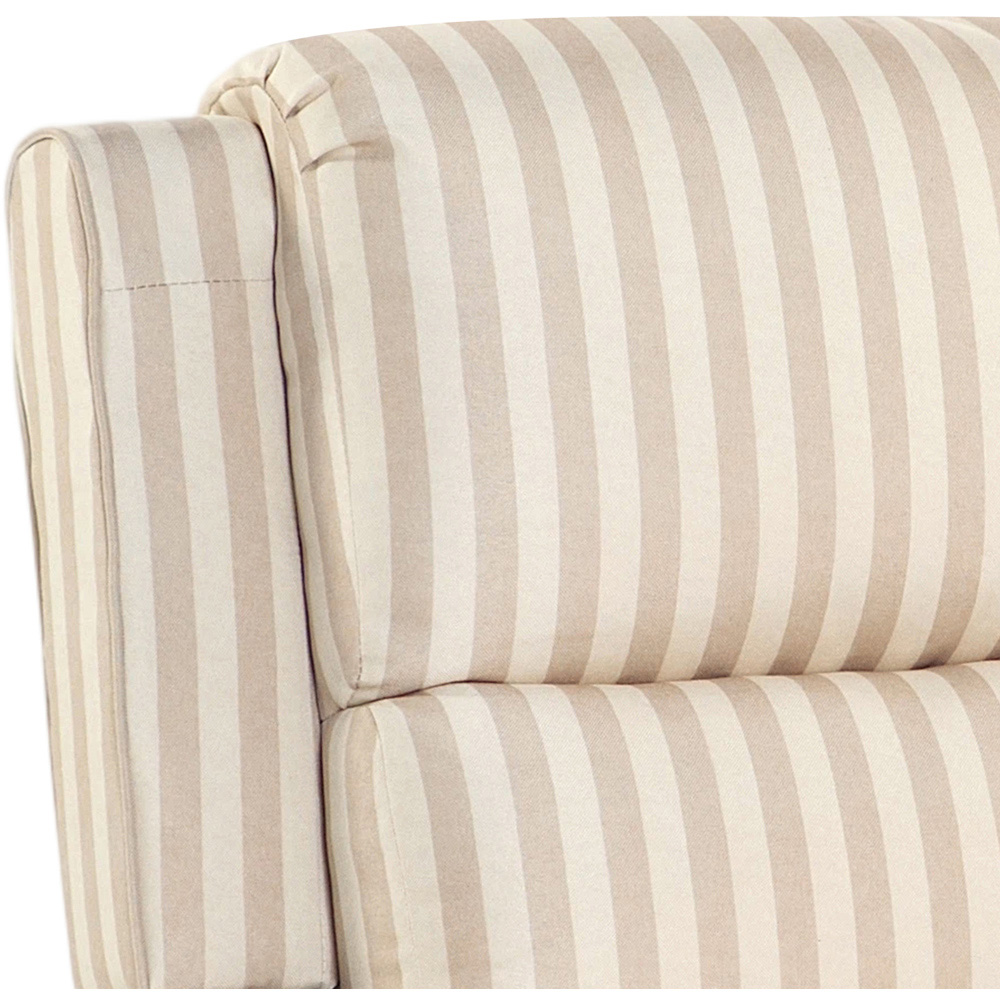 Living and Home Light Brown Striped Wingback Recliner Armchair with Adjustable Backrest and Footrest Image 4