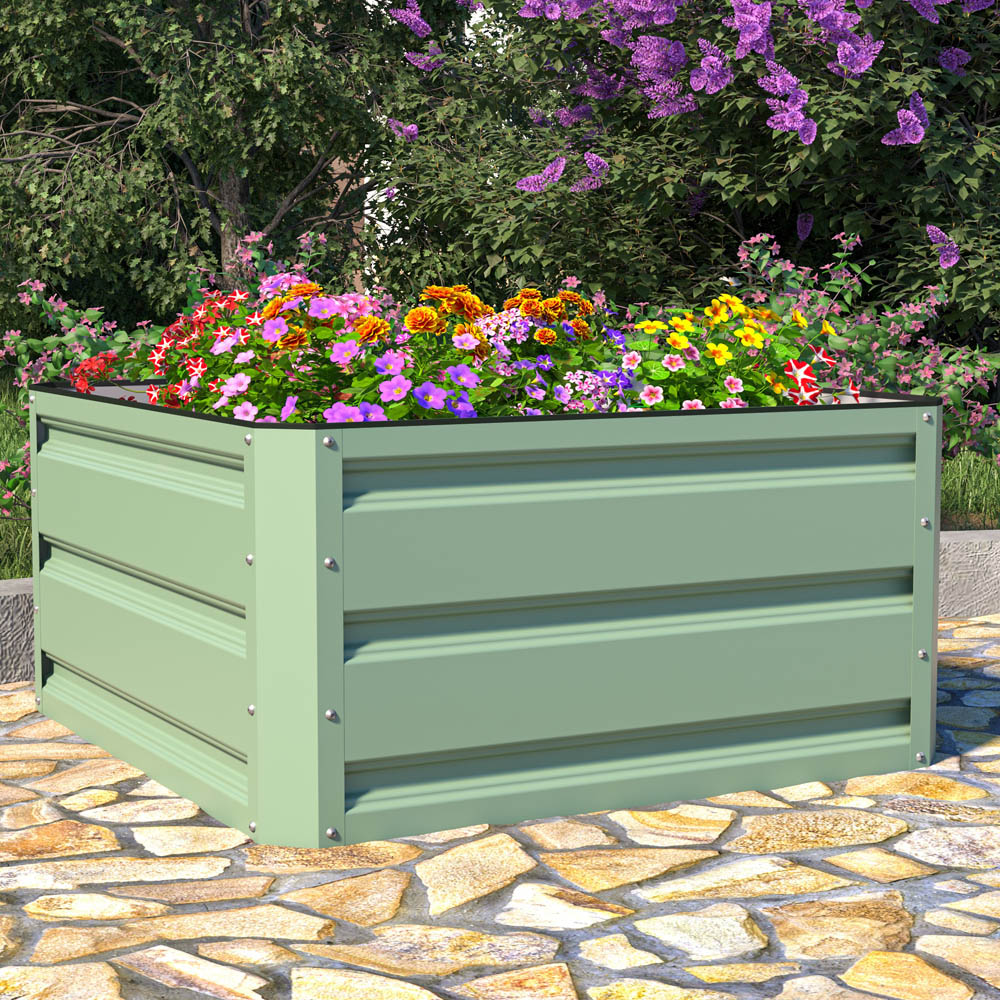 Garden Gear Light Green Metal Raised Garden Bed 60 x 60cm Image 2
