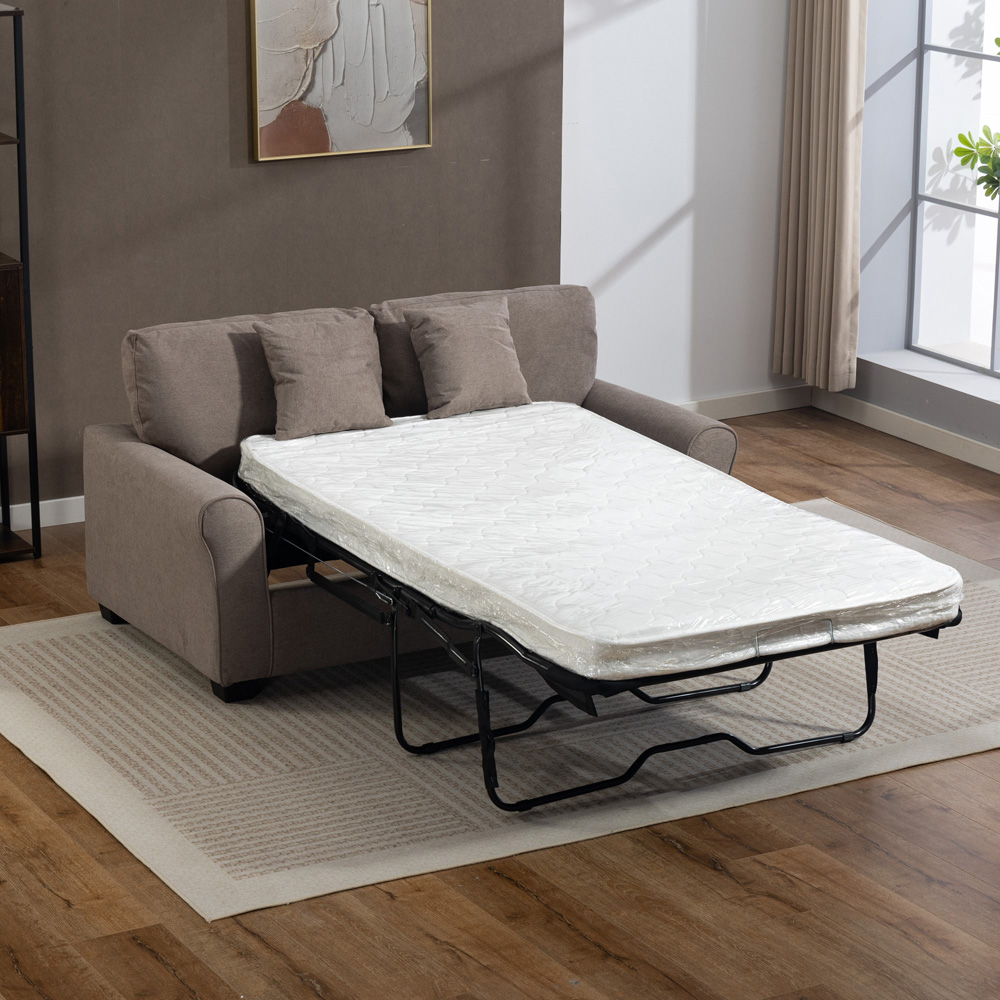 Artemis Home Lewiston 2 Seater Brown Fabric Sofa Bed Image 8