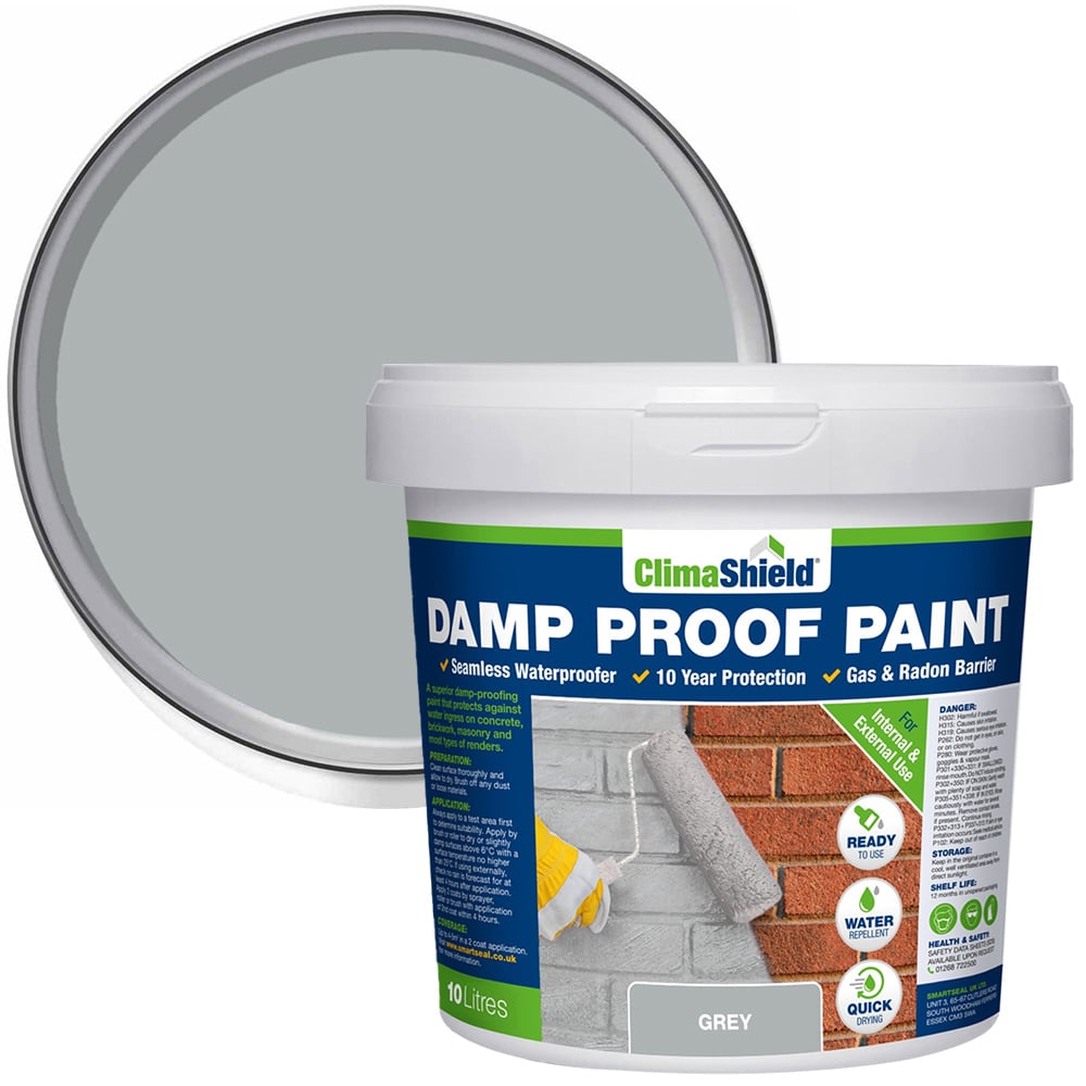 Smartseal Grey Damp Proof Paint 10L Image 1