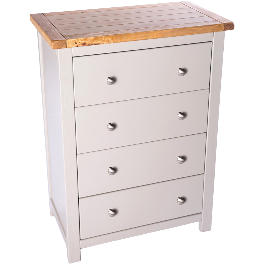 Cabinet Bits Argenta 4 Drawer Light Grey Chrome Knob Chest of Drawers Image 4