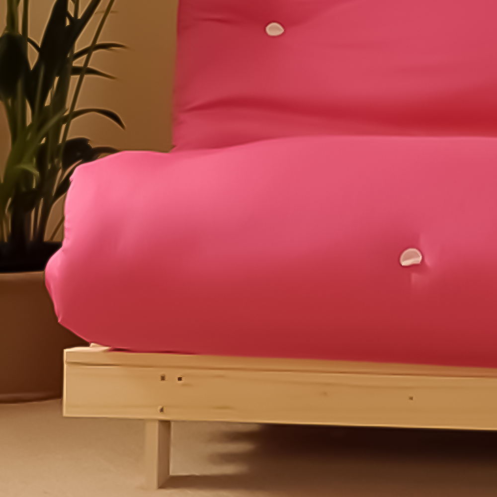 Brooklyn Single Sleeper Pink Futon Base and Mattress Image 2