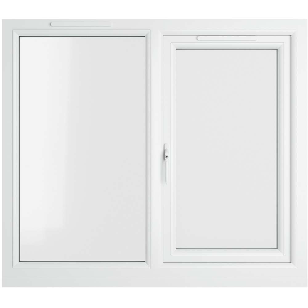 Crystal uPVC Double Glazed Window LH Side Hung Next to a Fixed White Clear Glass 1190x1040mm Image 2