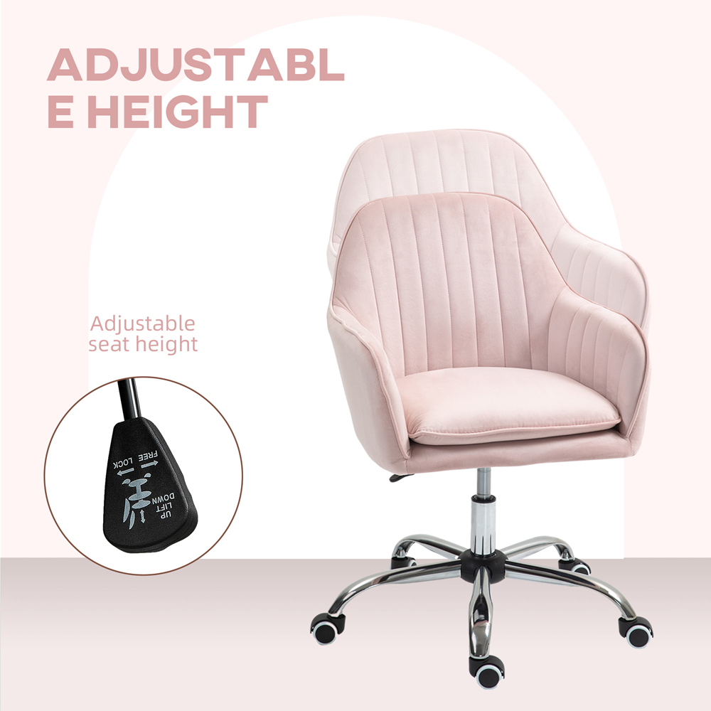Portland Pink Swivel Office Chair with Adjustable Height Image 8