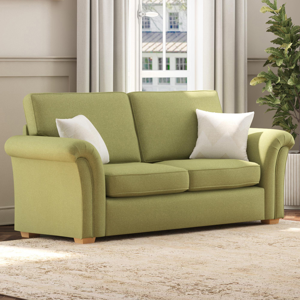 Castleacre 5 Seater Venice Olive Fixed Back Sofa Set Image 4