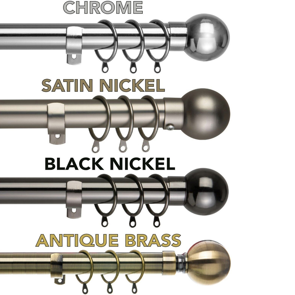 Home Treats 40 to 325cm Extendable Satin Nickel Metal Round Curtain Pole Image 6