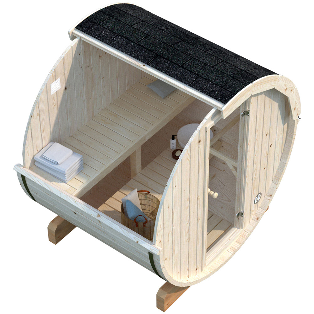Palmako Anita 6.5 x 5.2ft Outdoor Barrel Wooden Sauna Image 5