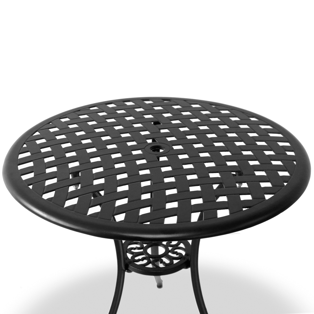 Centurion Supports OSHOWA 2 Seater Black Aluminium Bistro Set with Table Image 8