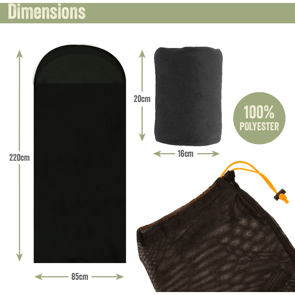 Milestone Camping Fleece Sleeping Bag Liner Image 9