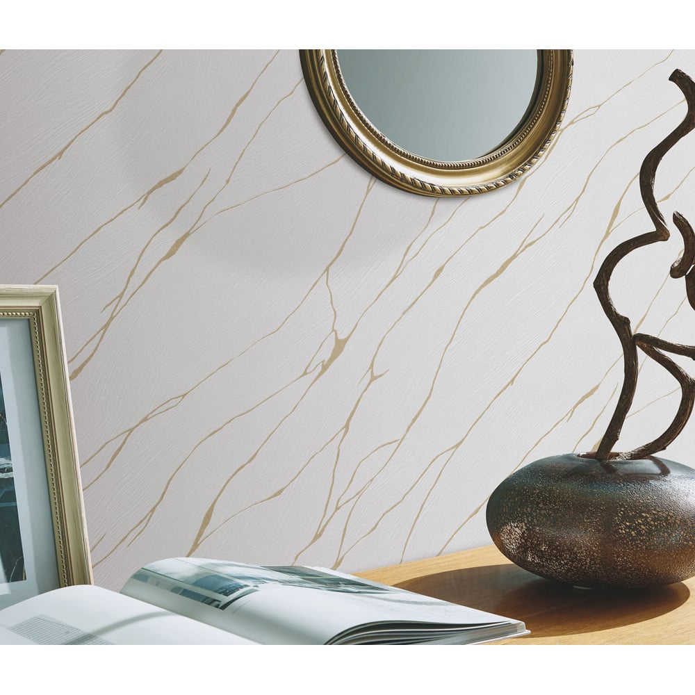 Erismann Calore Marble White Wallpaper Image 6