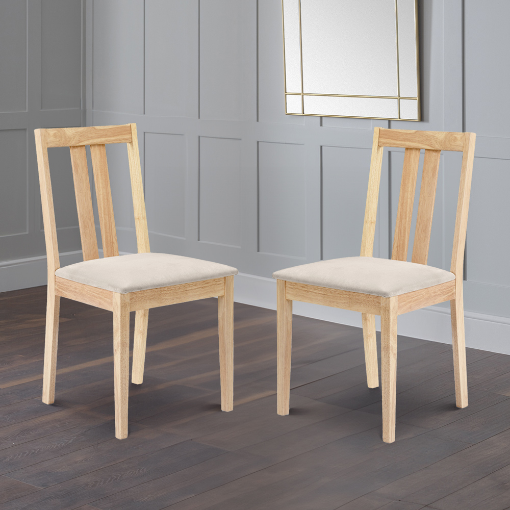 Julian Bowen Rufford Set of 2 Natural Dining Chairs Image 1