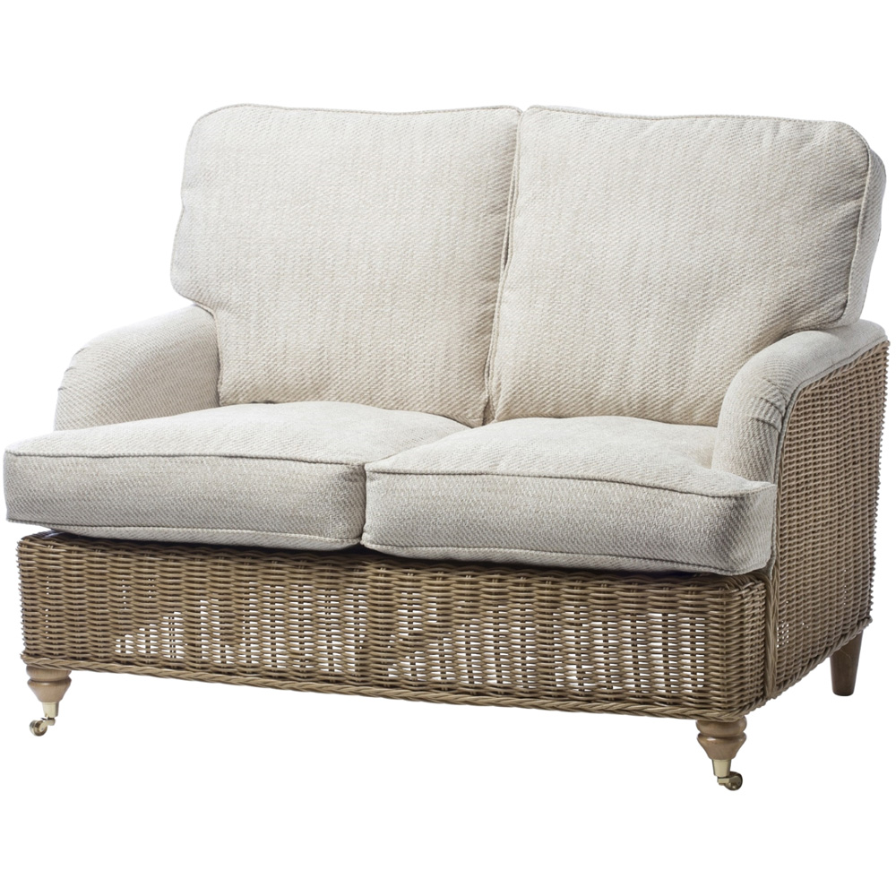 Desser Furniture Seville 2 Seater Light Oak Natural Rattan Jasper Sofa Image 2