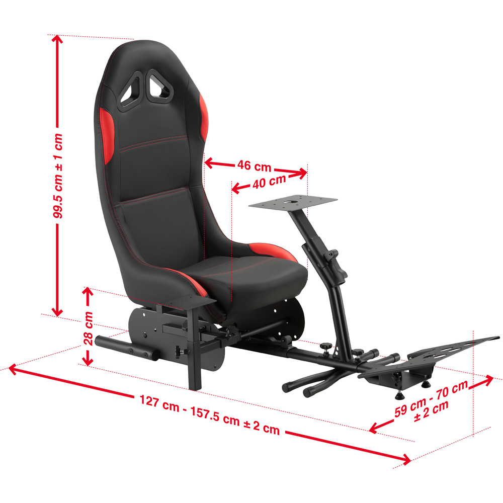 TTAP Nurburg Black and Red Faux Leather Racing Gaming Chair Image 7