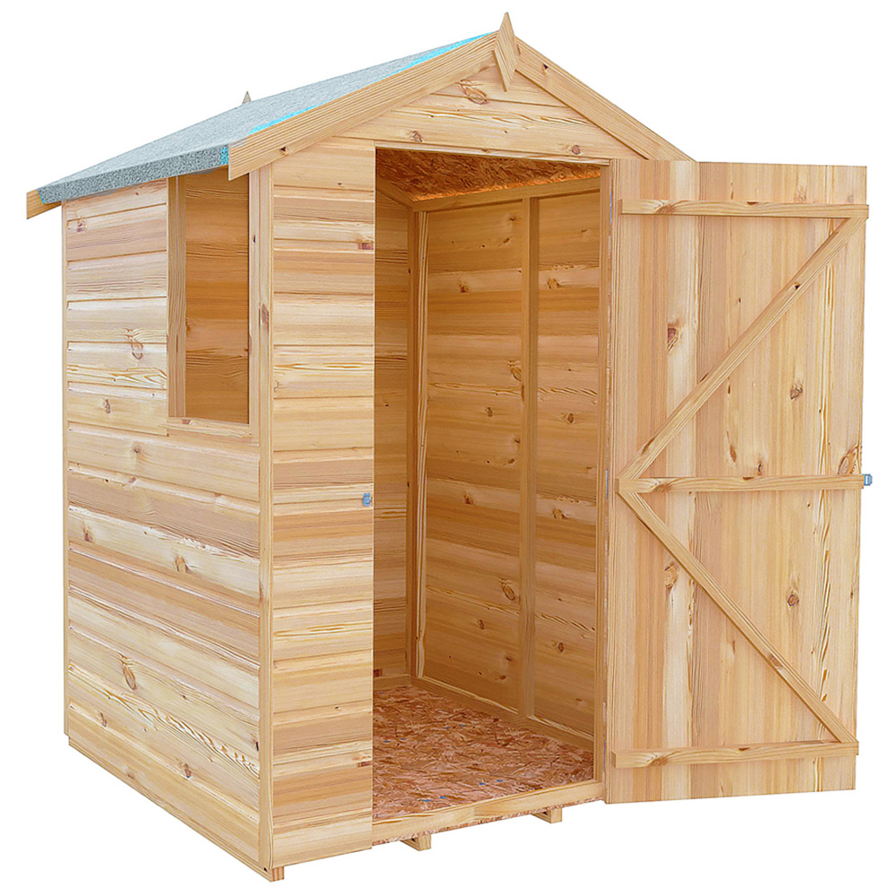 Shire GB Shetland 4 x 4ft Shiplap Apex Garden Shed Image 1