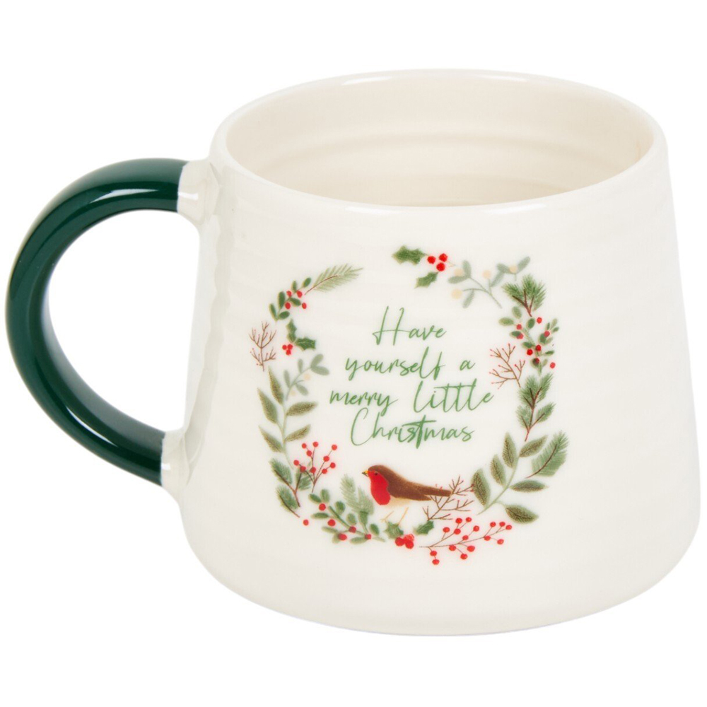 Merry Robin Ribbed Mug Image 3