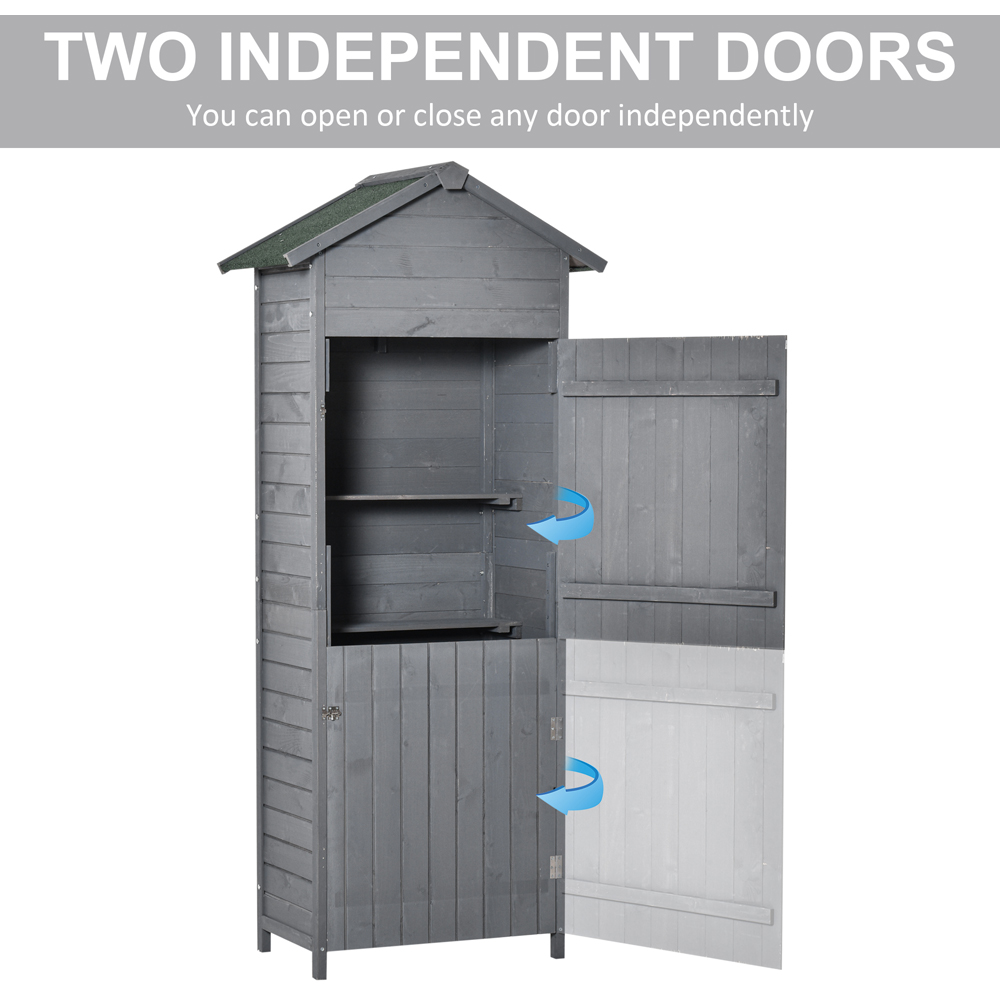 Outsunny 2.6 x 1.6ft Dark Grey Wooden Garden Shed Image 6