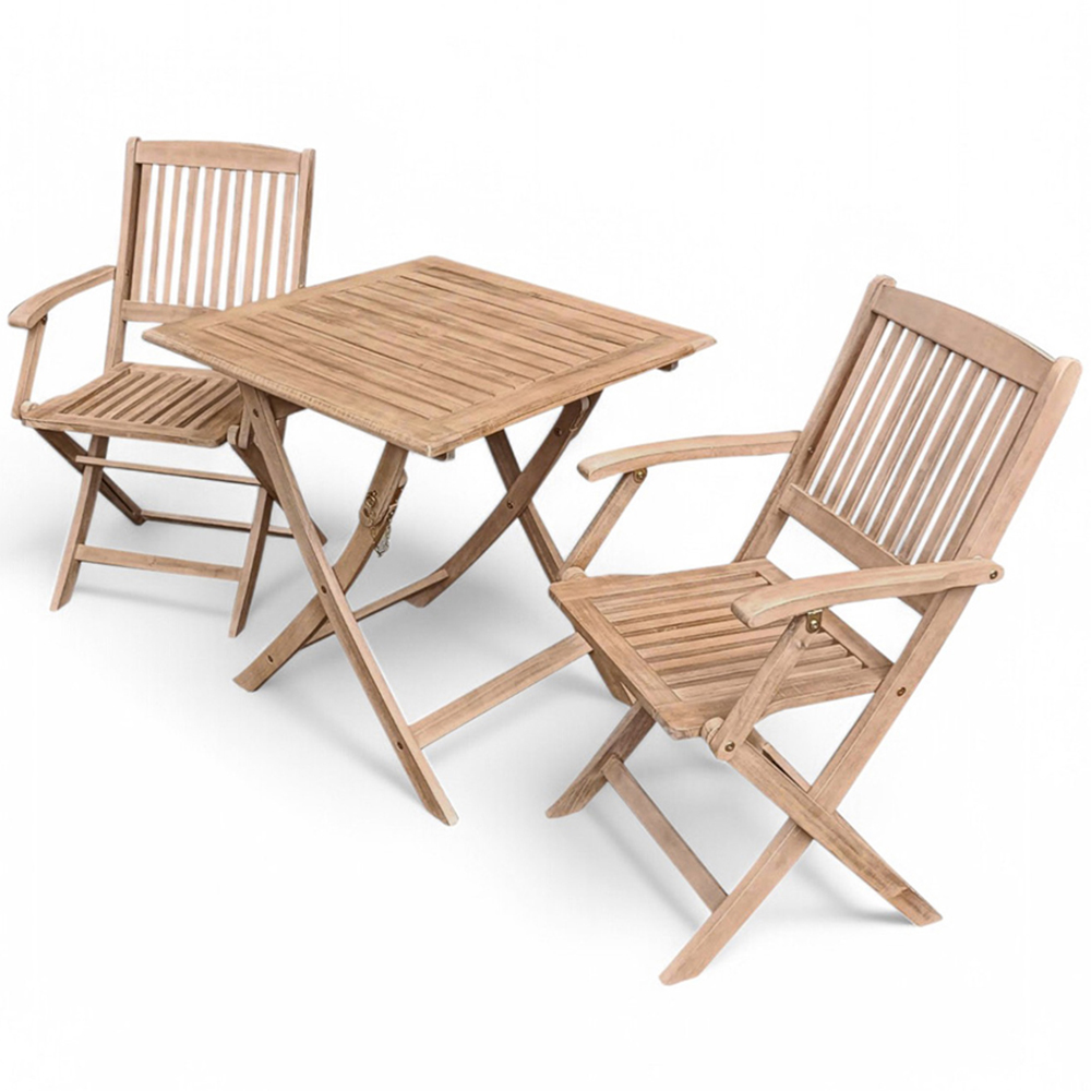 Royalcraft London 2 Seater Square Foldable Bistro Set Image 2