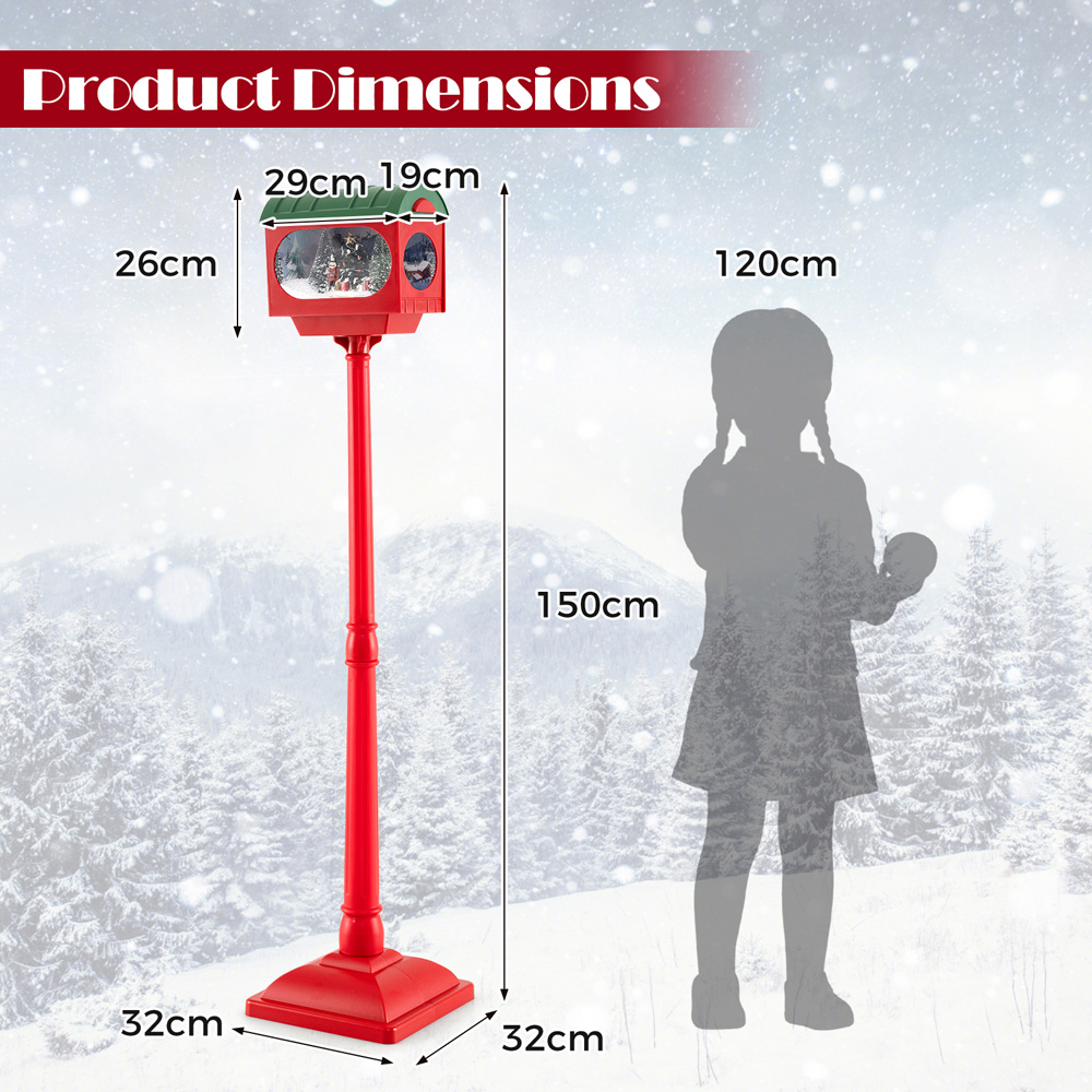 Costway Red Sound Activated LED Street Light Outdoor Christmas Decoration 5 ft Image 9