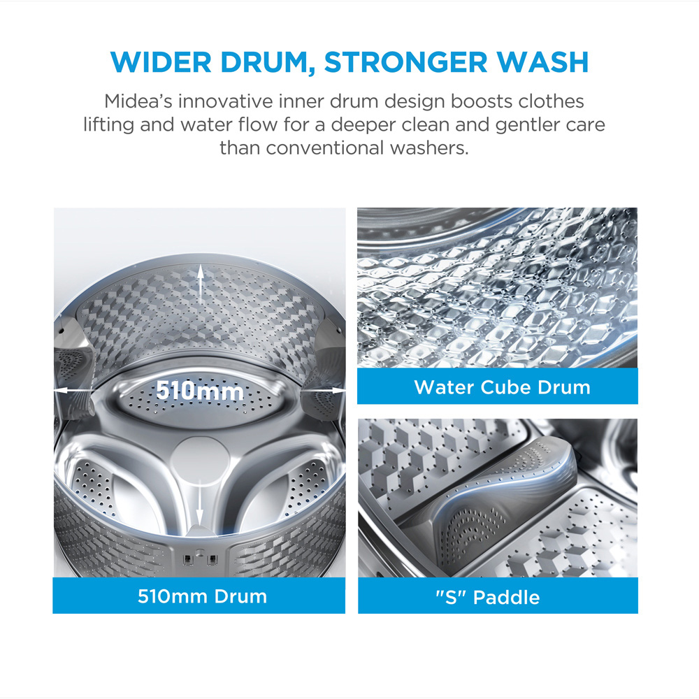Midea MF110W100BA10/T 10kg Graphite Freestanding Washing Machine Image 5