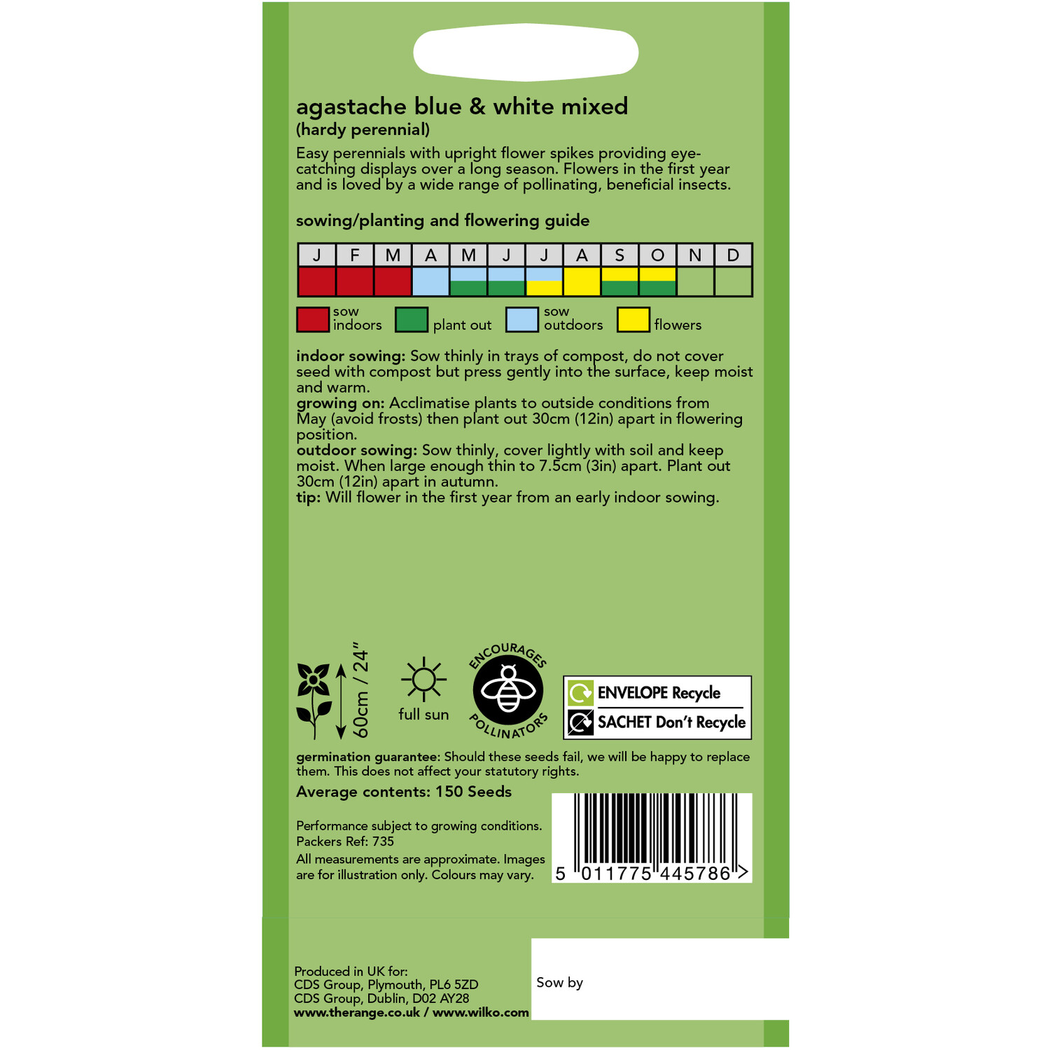 Wilko Agastache Blue and White Mixed Seeds and White Image 2