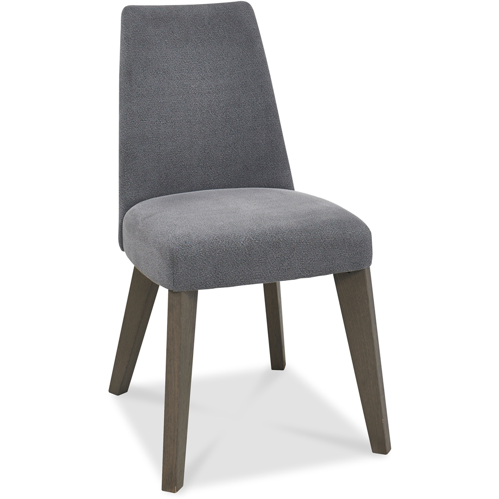Bentley Designs Cadell Set of 2 Smoke Grey Aged Oak Upholstered Chair Image 2