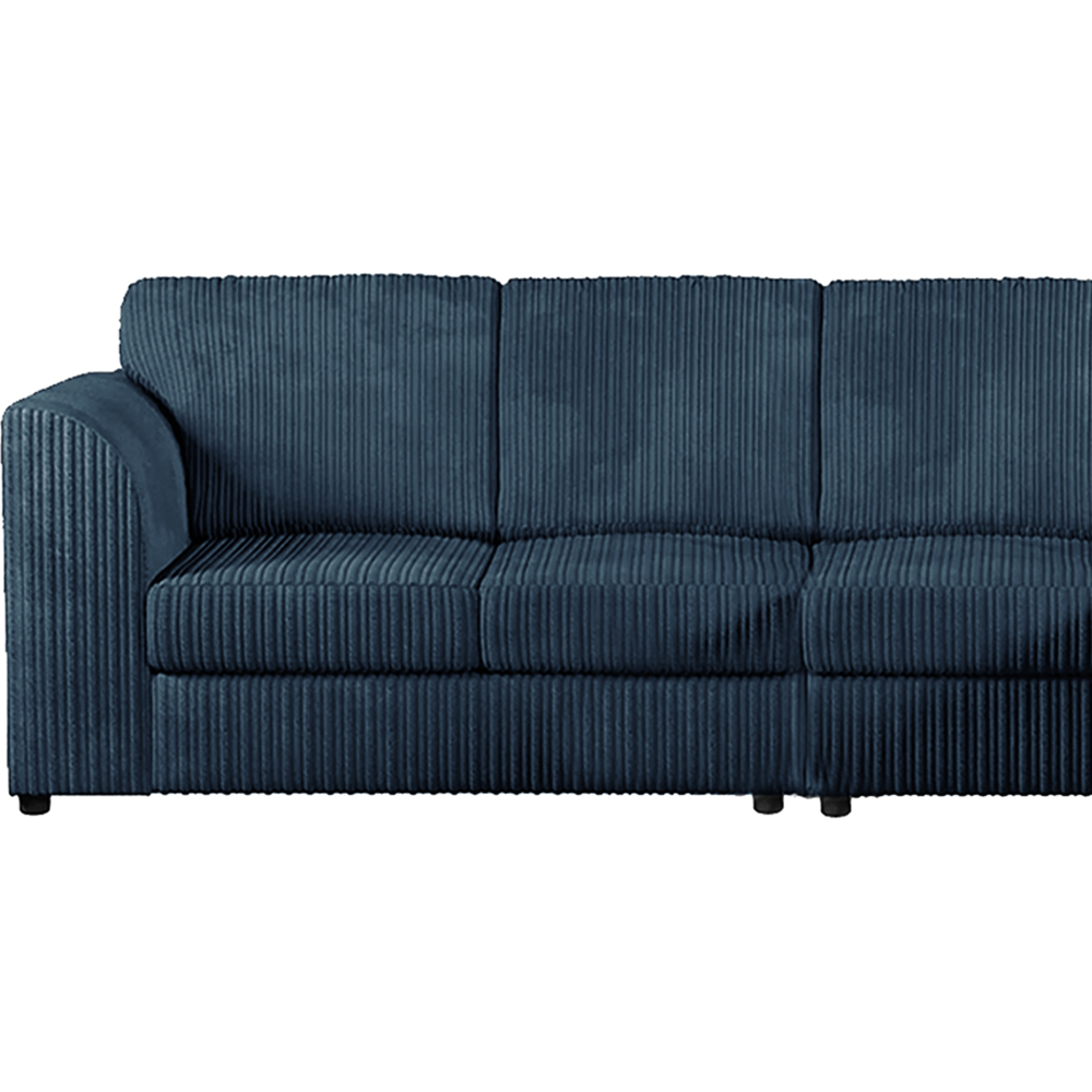 Luxor 4 Seater Navy Blue Jumbo Cord Right Hand Facing Full Back L Shaped Corner Sofa Set Image 3