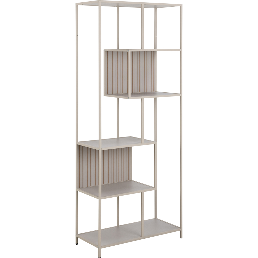Florence Seaford 5 Shelf Tall Grey Metal Bookcase Image 2