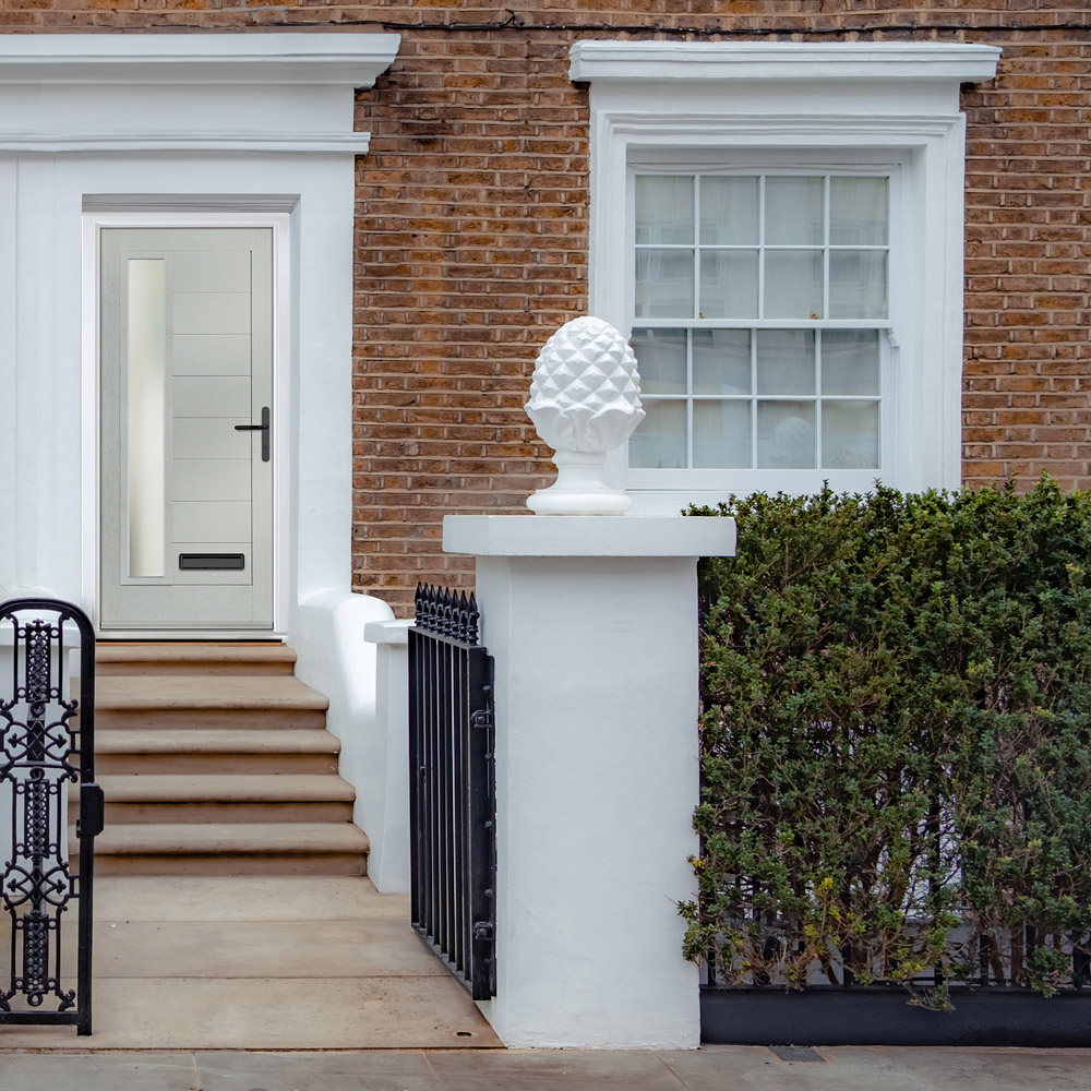 Crystal-Direct Monza Agathe Grey GRP Stipolytte Glass Left Hand Open Front Door 890 x 2090mm Image 2