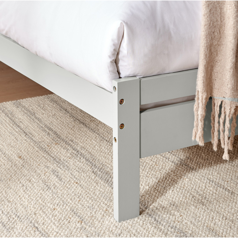 Furniturebox Cadhla King Size Light Grey Solid Pine Bed Frame Image 5