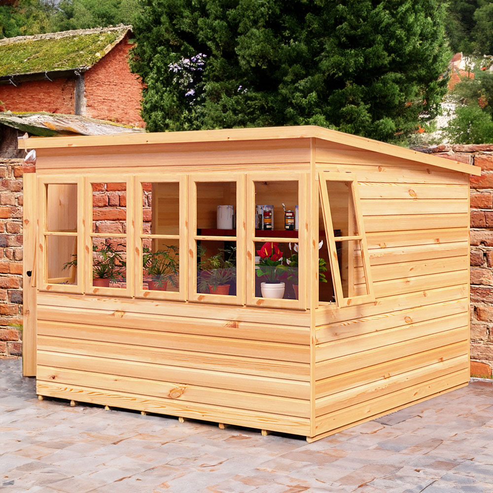 Shire 8 x 8ft Shiplap Style A Sun Pent Shed Image 2