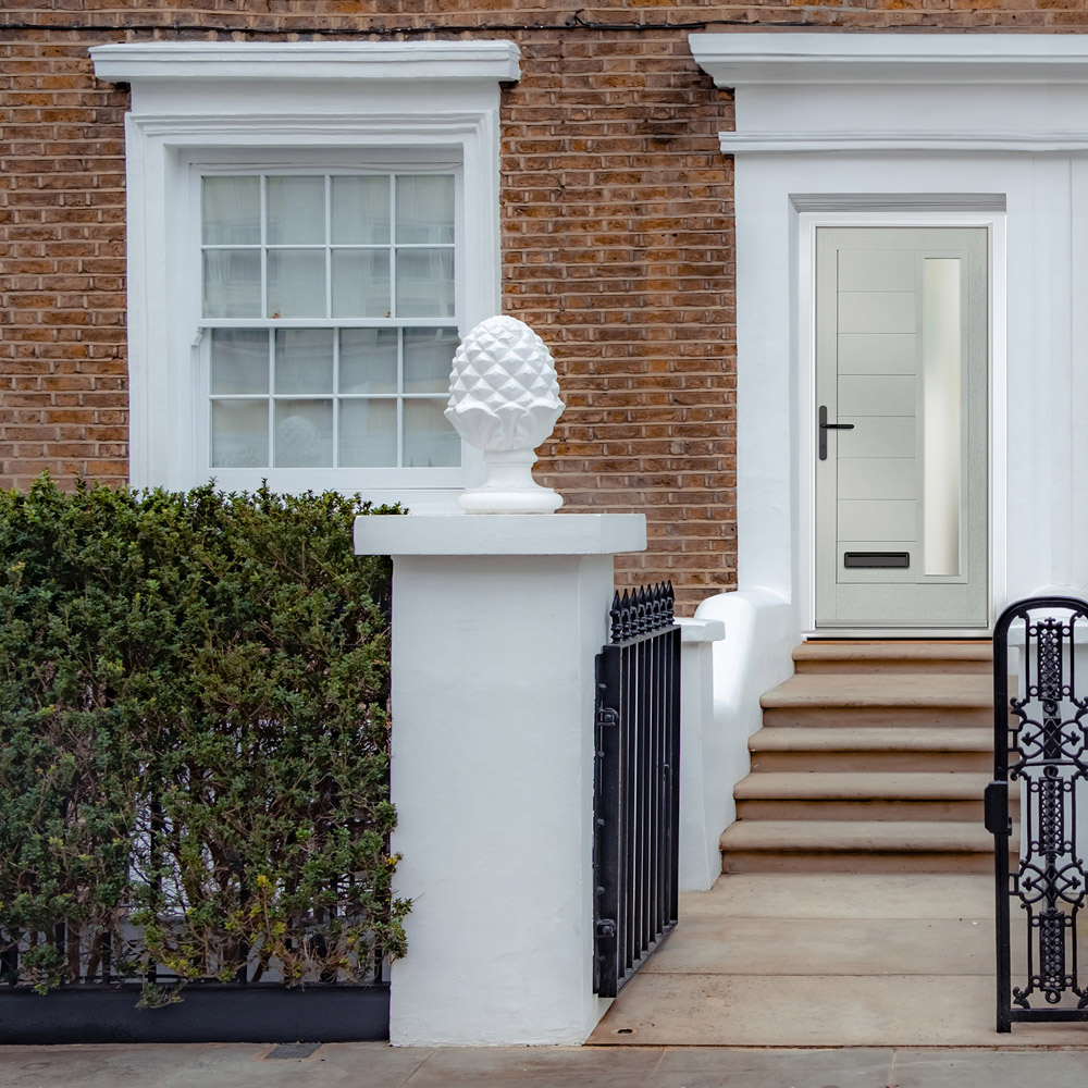 Crystal-Direct Monza Agathe Grey GRP Clear Glass Right Hand Open Front Door 890 x 2090mm Image 2