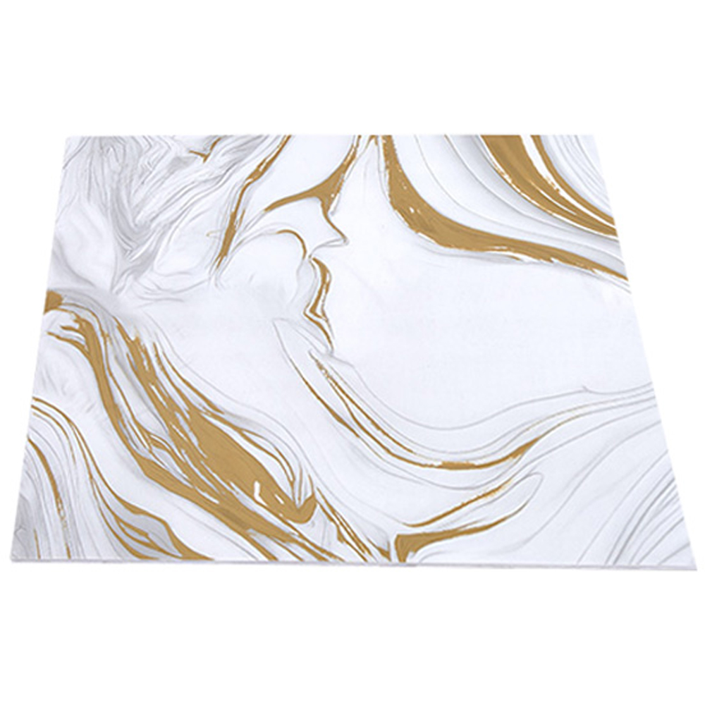 Living and Home Marble Patterned White and Gold PVC Self Adhesive Wall Sticker 10 Pack Image 2