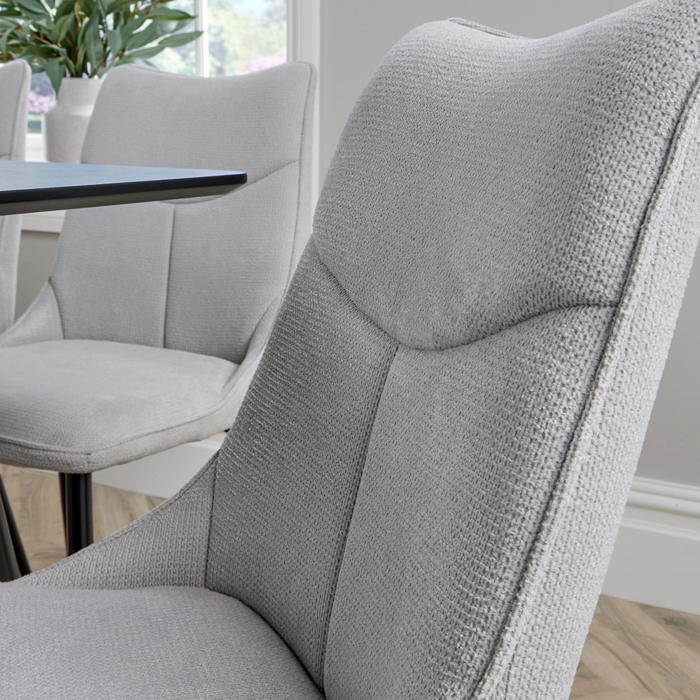 Home Source Odette Set of 2 Grey Dining Chairs Image 3