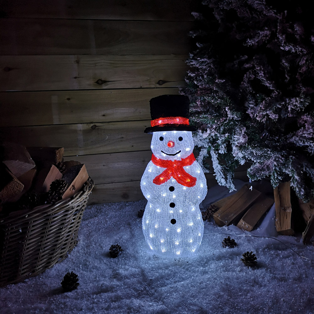 Samuel Alexander Acrylic Snowman LED Outdoor Christmas Decoration Image 5