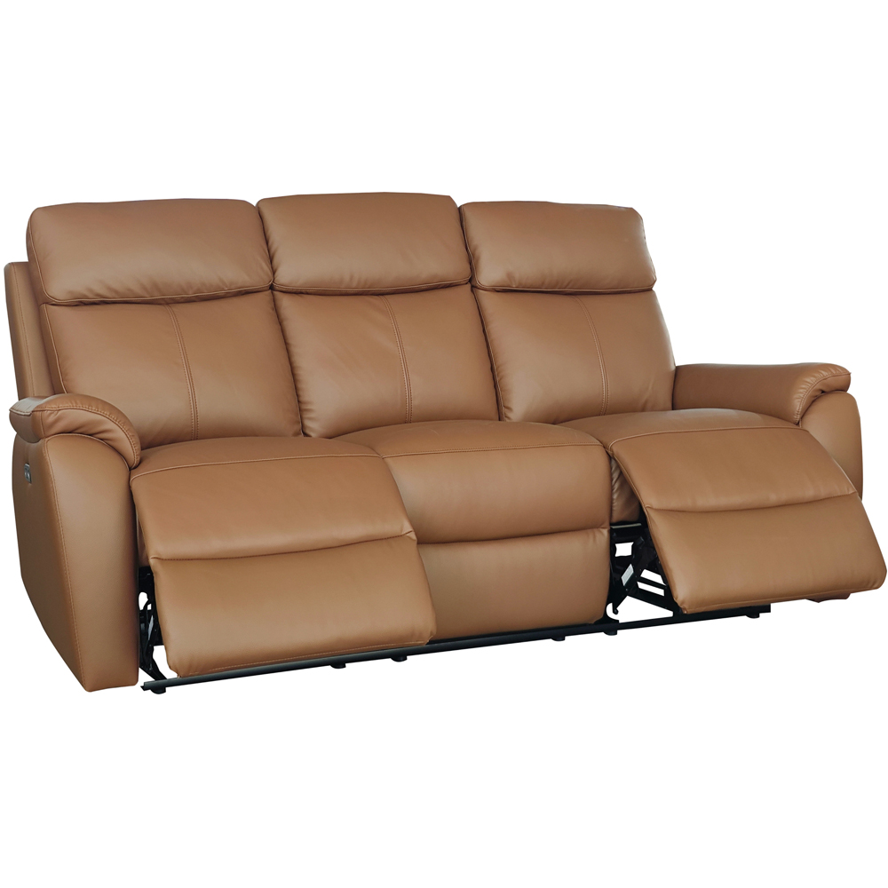 Aspire Kingsmere 5 Seater Tan Leather Power Recliner Sofa Set Image 2