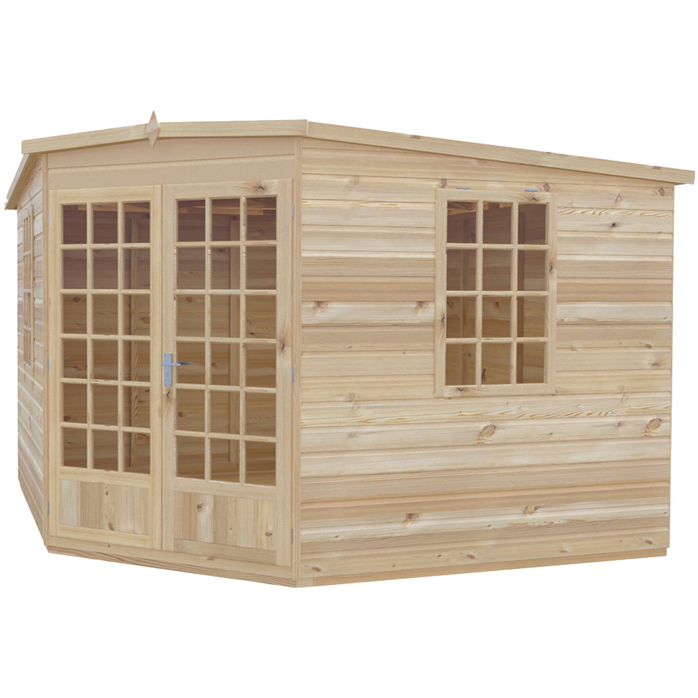 Shire Windsor 10 x 10ft Double Door Shiplap Pent Summerhouse Image 1