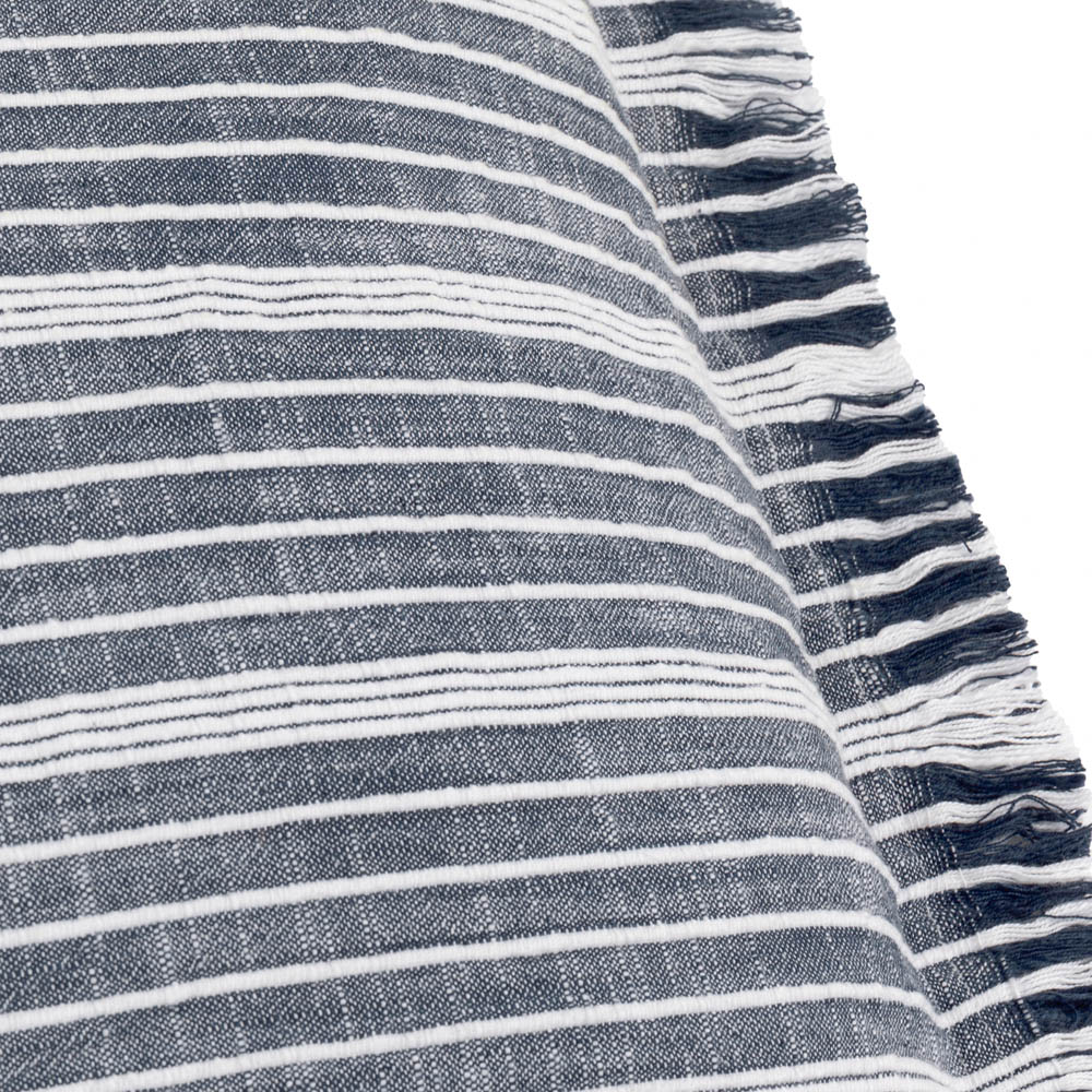 Yard Tide Textured Stripe Blue Polyester Filled Outdoor Cushion Image 3