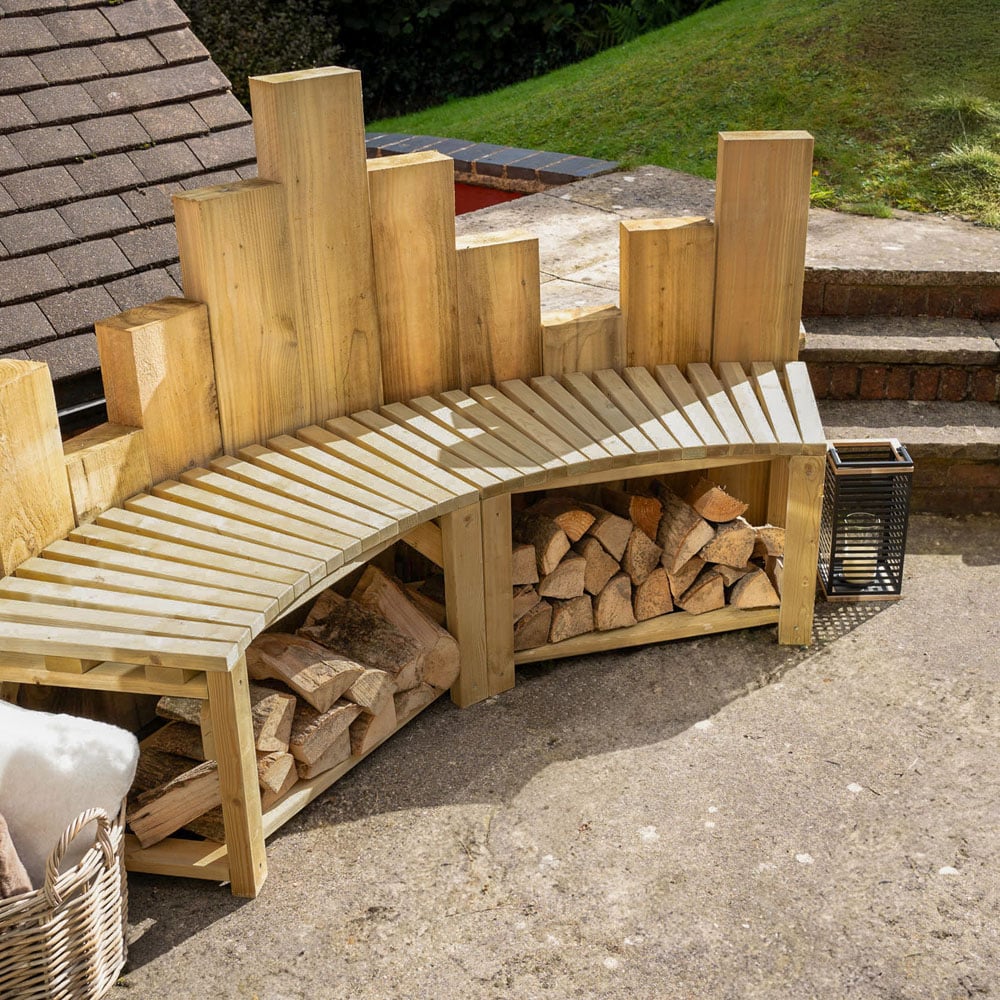 Forest Garden Curved Firepit Bench 2 Pack Image 7
