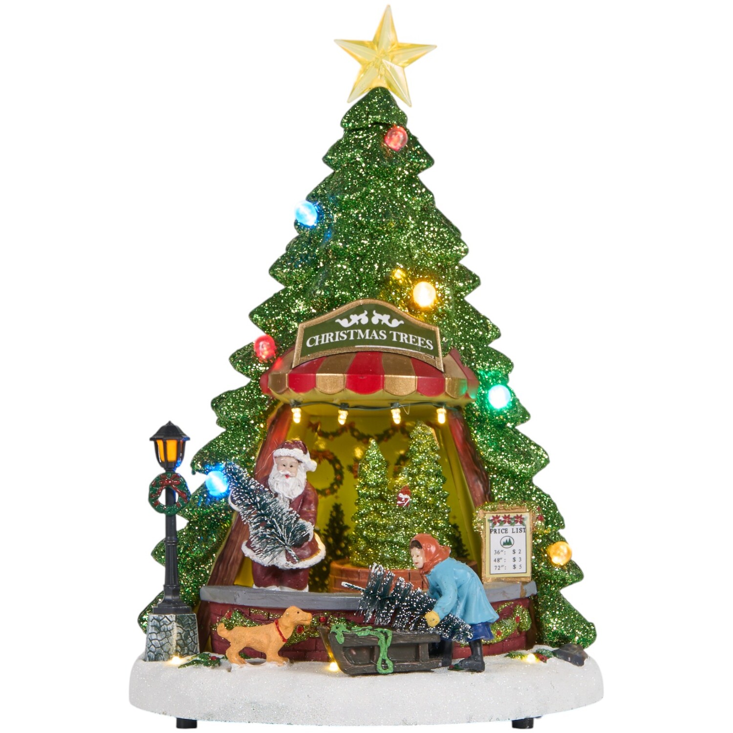 Christmas Tree Scene Decoration Green Image 4
